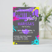 カスタマイズ可能なペイントボールパーティの招待状 出欠カード (スタンド正面)