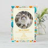 カスタマイズ可能なペットの誕生日招待状カード 招待状 (スタンド正面)