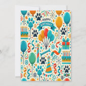 カスタマイズ可能なペットの誕生日招待状カード 招待状 (裏面)