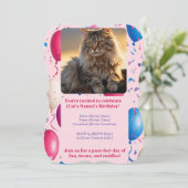 カスタマイズ可能なペットの誕生日招待状 (スタンド正面)