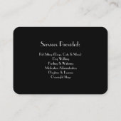 カスタマイズ可能なペットシッターの写真連絡、サービス 名刺 (裏面)