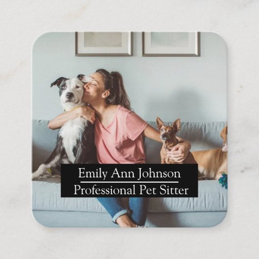 カスタマイズ可能なペットシッターの名刺 スクエア名刺 (正面)
