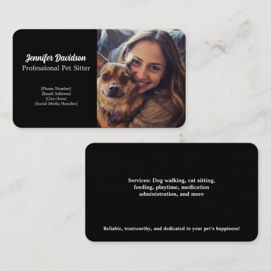 カスタマイズ可能なペットシッターの名刺 名刺 (正面/裏面)