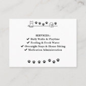 カスタマイズ可能なペットシッターの名刺 名刺 (裏面)