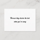 カスタマイズ可能なペットシッターの名刺 名刺 (裏面)