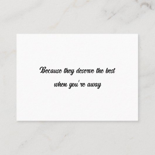 カスタマイズ可能なペットシッターの名刺 名刺 (裏面)