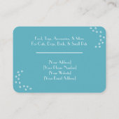 カスタマイズ可能なペットショップの名刺 – Light Blue 名刺 (裏面)