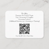 カスタマイズ可能なペットショップ名刺よくはしゃぐデザイン 名刺 (裏面)