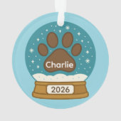 カスタマイズ可能なペットポープリントスノーグローブオーナメント オーナメント (裏面)