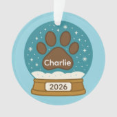カスタマイズ可能なペットポープリントスノーグローブオーナメント オーナメント (正面)