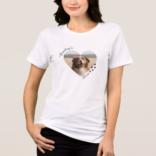 カスタマイズ可能なペットママ ハート型 フォトテンプレート トライブレンドTシャツ