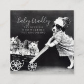 カスタマイズ可能なペット座りグルーミング名刺 コーリングカード (正面)