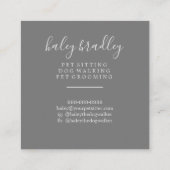 カスタマイズ可能なペット座りグルーミング名刺 コーリングカード (裏面)