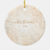 カスタマイズ可能なペット犬の写真金ゴールドグリッター セラミックオーナメント (裏面)