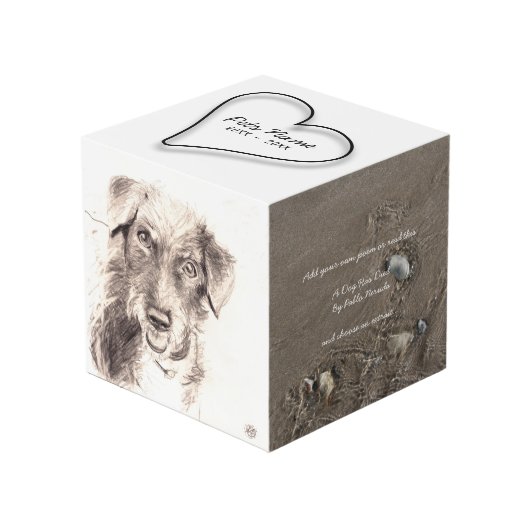 カスタマイズ可能なペット記念の写真の立方体は詩を加えます フォトキューブ (正面アングル)