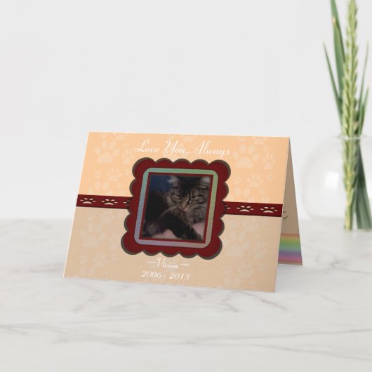 カスタマイズ可能なペット記念碑 カード (正面)
