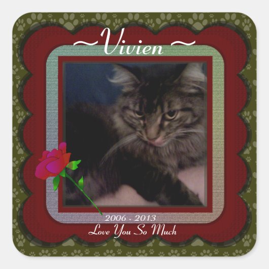 カスタマイズ可能なペット記念碑 スクエアシール (正面)