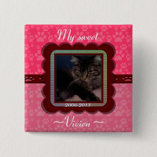 カスタマイズ可能なペット記念碑 缶バッジ (正面)