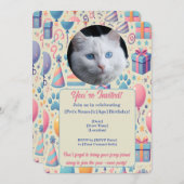 カスタマイズ可能なペット誕生日招待状 招待状 (正面/裏面)