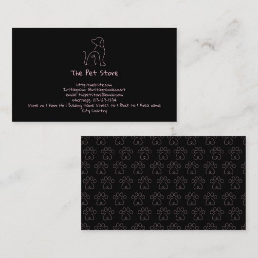 カスタマイズ可能なペット/犬をテーマにした名刺 名刺 (正面/裏面)