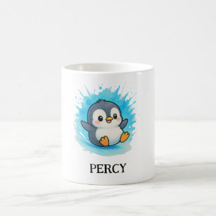 カスタマイズ可能なペンギンのマグカップ パーシー ペンギン 名前入りギフト コーヒーマグカップ