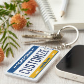 カスタマイズ可能なペンシルバニアのナンバープレートのkeychain キーホルダー (正面右)