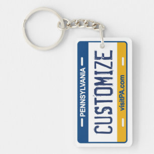 カスタマイズ可能なペンシルバニアのナンバープレートのkeychain キーホルダー