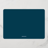 カスタマイズ可能なホイルスノーフレークのクリスマスカードブルー 箔シーズンカード (裏面)