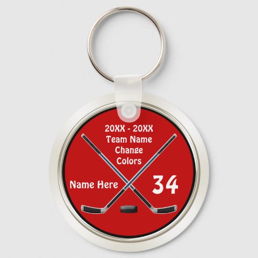 カスタマイズ可能なホッケーキーホルダーの色、文字 キーホルダー (正面)