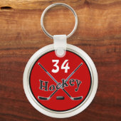 カスタマイズ可能なホッケーキーホルダーの色、文字 キーホルダー (裏面)