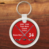 カスタマイズ可能なホッケーキーホルダーの色、文字 キーホルダー (正面)