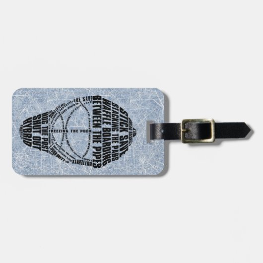 カスタマイズ可能なホッケーゴアリーマスクラゲッジタグ ラゲッジタグ (正面横)