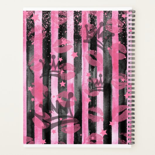 カスタマイズ可能なホットピンクマリーアントワネットインスパイア プランナー手帳 (裏面)