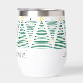 カスタマイズ可能なホリデーツリーボトル – ワイン (右面)