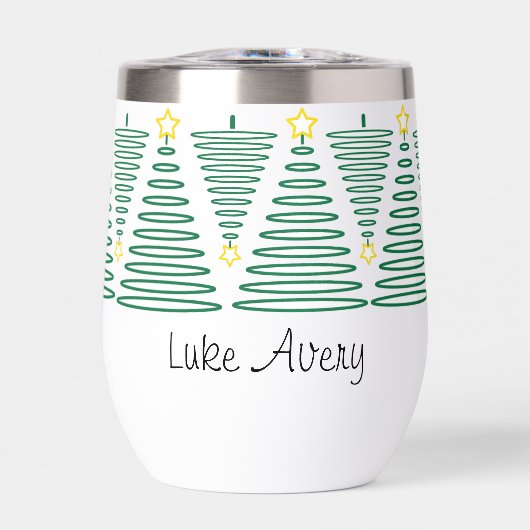 カスタマイズ可能なホリデーツリーボトル – ワイン (正面)