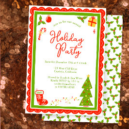 カスタマイズ可能なホリデーパーティーのホタテ貝のクリスマスアイコン 招待状