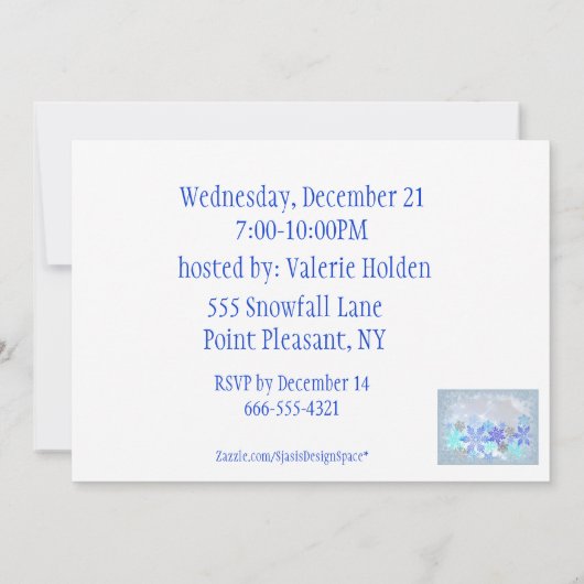 カスタマイズ可能なホリデーパーティー招待状 招待状 (裏面)