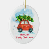 カスタマイズ可能なホリデーファミリークリスマスツリー セラミックオーナメント (右)