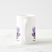 カスタマイズ可能なホリー名パープルフラワーズボホトレンディー ボーンチャイナマグカップ (裏面)