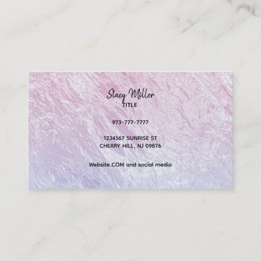 カスタマイズ可能なホログラフィックヘア名刺 名刺 (裏面)