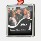 カスタマイズ可能なホワイトタッセルの卒業オーナメント メタルオーナメント (左)