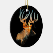 カスタマイズ可能なホワイトテール鹿オーナメント セラミックオーナメント (右)