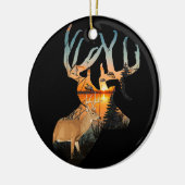 カスタマイズ可能なホワイトテール鹿オーナメント セラミックオーナメント (左)