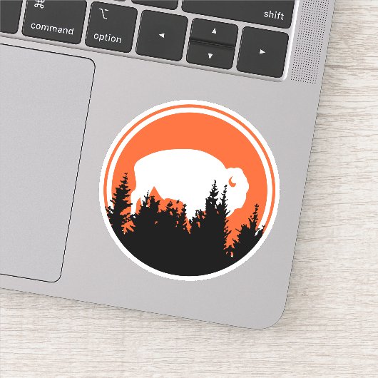 カスタマイズ可能なホワイトバッファローアウトドアステッカー シール (詳細)