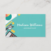 カスタマイズ可能なホワイトブライトブループロフェッショナル 名刺 (正面)