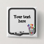カスタマイズ可能なホワイトボード 缶バッジ (正面)