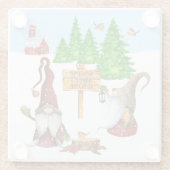 カスタマイズ可能なホームスイートホーム格言冬のシーン ガラスコースター (裏面)