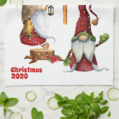 カスタマイズ可能なホームスイートホーム格言冬のシーン キッチンタオル (折り畳み)