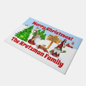 カスタマイズ可能なホームスイートホーム格言冬のシーン ドアマット (アングル)