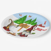 カスタマイズ可能なホームスイートホーム格言冬のシーン ペーパープレート (アングル)